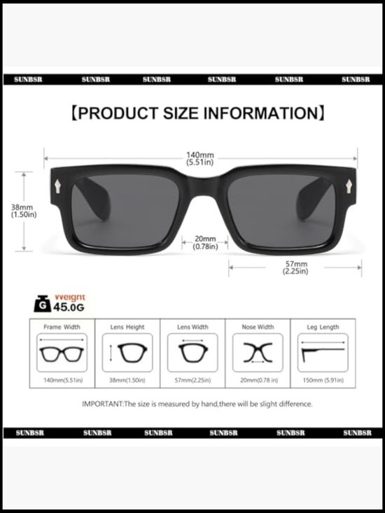 Classic Square Thick Frame Sunglasses, Chunky Black Shades main image 7
